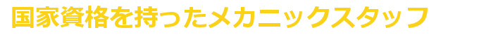 国家整備士資格を持ったメカニックスタッフ